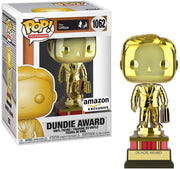 Funko chrome Dundie front boxed view showing display-ready packaging and collectible appeal