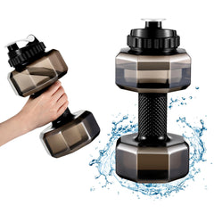 Funnymoom front view of two dumbbell water bottles showing capacity and shape benefit