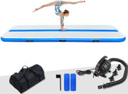 FunWater front view of blue 13ft inflatable mat showing stable training surface and portability