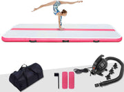 FunWater front view of pink inflatable mat showing size and surface for safe practice
