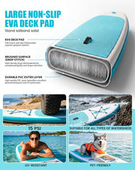FunWater underside view with three fins attached improving tracking and directional control