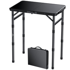 FUNYKICH front view folded table showing compact transport and convenience