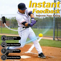 Fycitdu trainer attached to bat during swing practice demonstrating realistic feedback