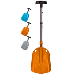G2 front view of orange shovel showing compact design and portability