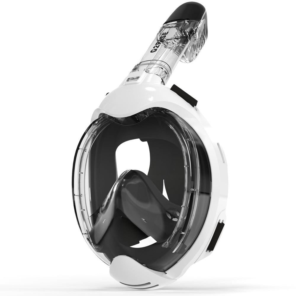G2RISE front view of kids full-face mask showing secure fit and clear lens benefit