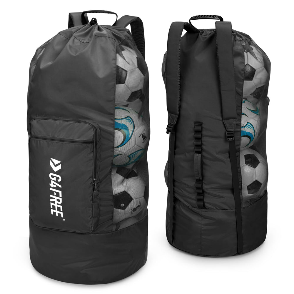 G4Free front view large mesh ball bag showing capacity and ventilation benefit