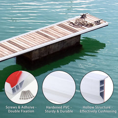 Gaahing in-use mounted on dock edge protecting boat hull from impact