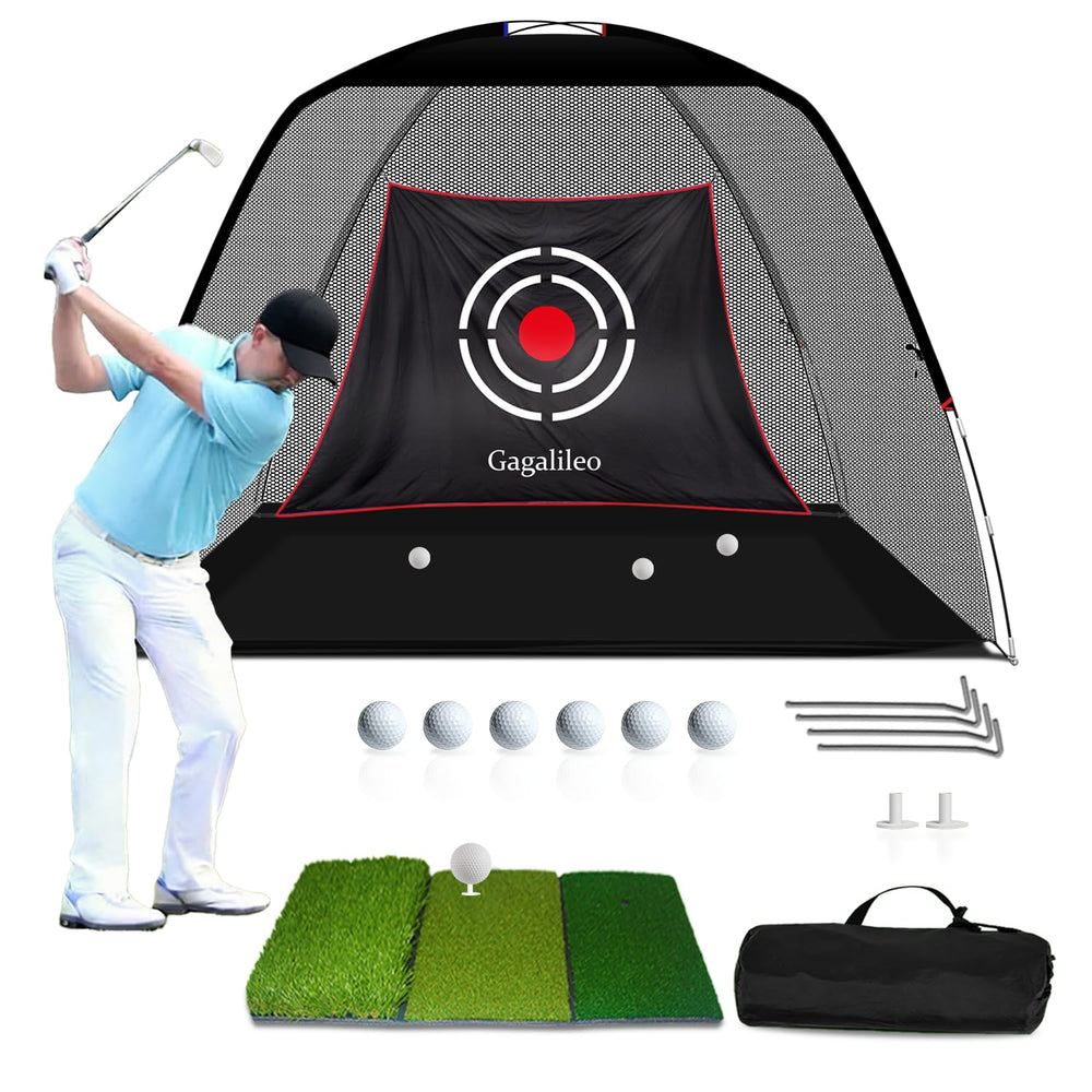 Gagalileo front view of 12x7FT backstop showing full coverage and stability