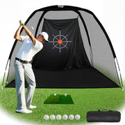 Gagalileo front view of assembled hitting net for safe full-swing practice