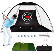 Gagalileo front view of assembled 12x7FT net showing full practice area and stability