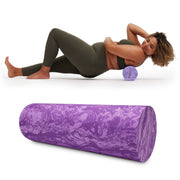 Gaiam front view of purple 18-inch roller showing full length and stability for recovery