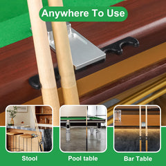 GAMESUN cue holder loaded with four cues and chalk for organized storage