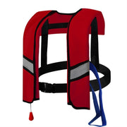 GDLHY front view of red vest showing slim profile and visibility