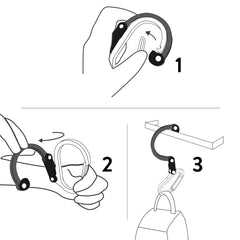 GEAR AID HEROCLIP Medium rotated 360 degrees to display swivel functionality