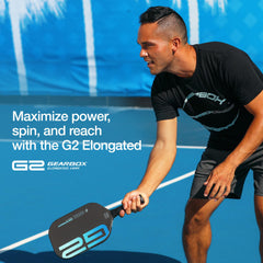 Gearbox G2 handle and grip highlighting longer handle for two-handed control