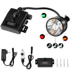 GearOZ front view headlamp showing design and long-range beam benefit