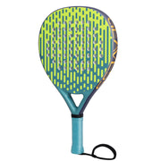 GEAVESS front view of green racket showing balanced shape and large sweet spot for consistent strokes