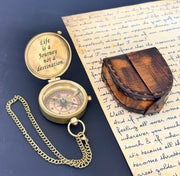 geekgifts brass compass front view shows classic styling and keepsake appeal