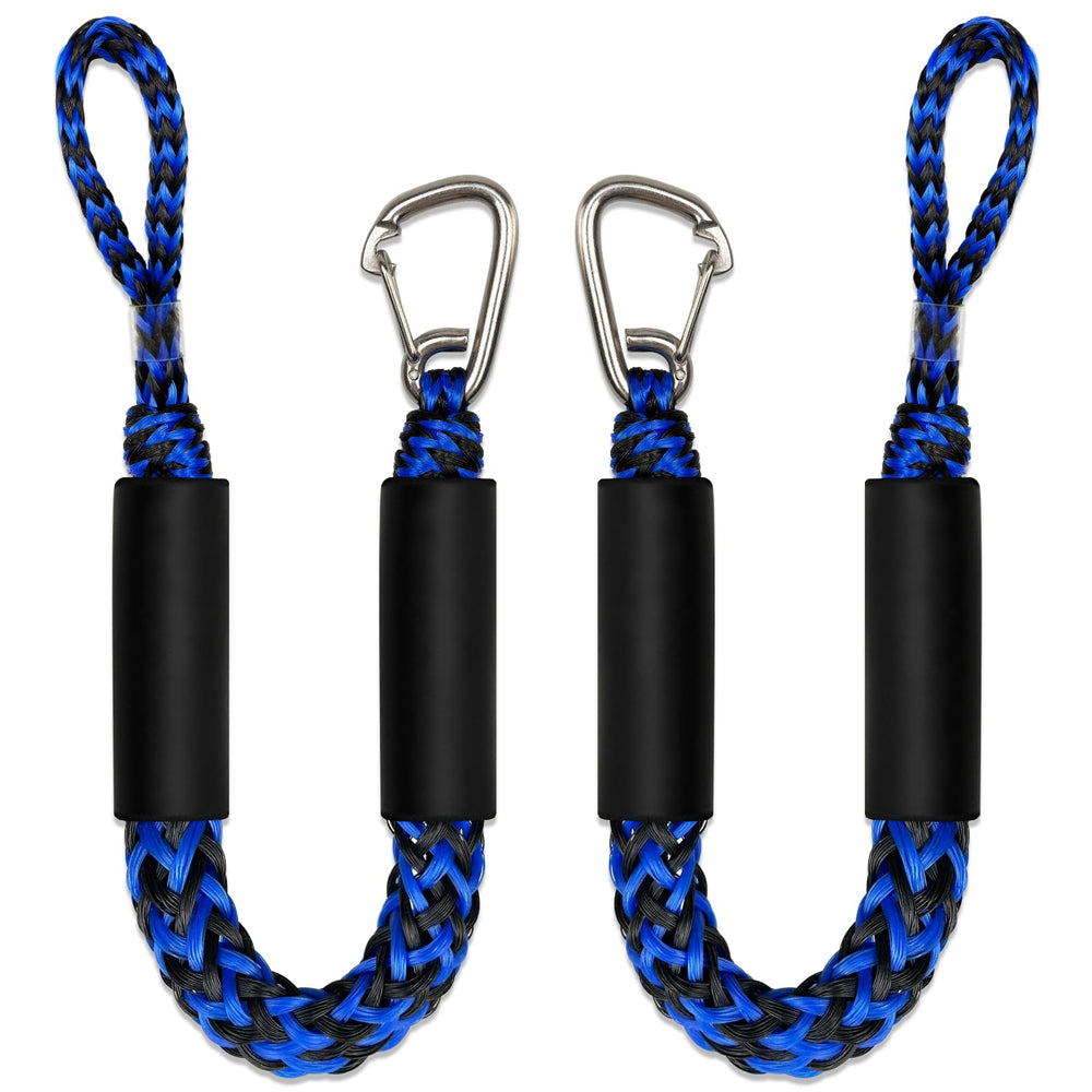 Geelu front packaging showing two 2ft bungee dock lines and clips, durable protection