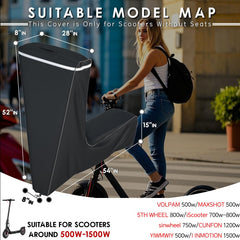 GEHENG side profile of covered scooter demonstrating full-length coverage benefit