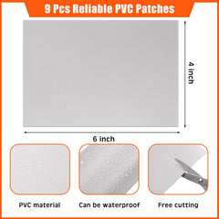 Gejoy PVC patch closeup showing texture and durable waterproof repair benefit