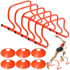Gemscream front view showing six hurdles and six cones for fast setup