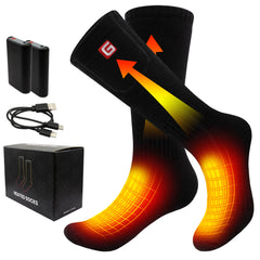 GEMSTONEGO heated socks front view showing design and fit for warmth