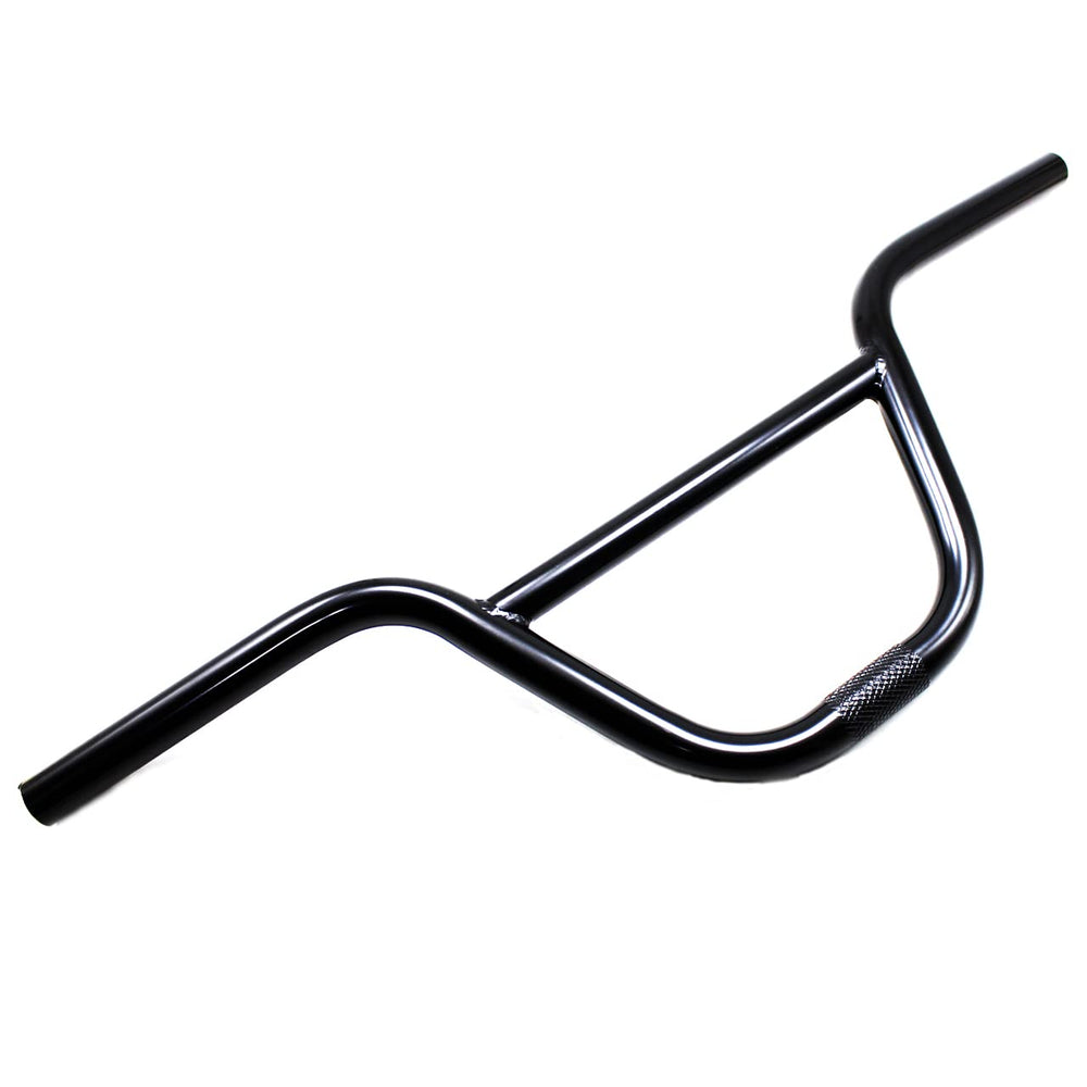 Generic brand front view of handlebar showing compact width and clean finish for improved control