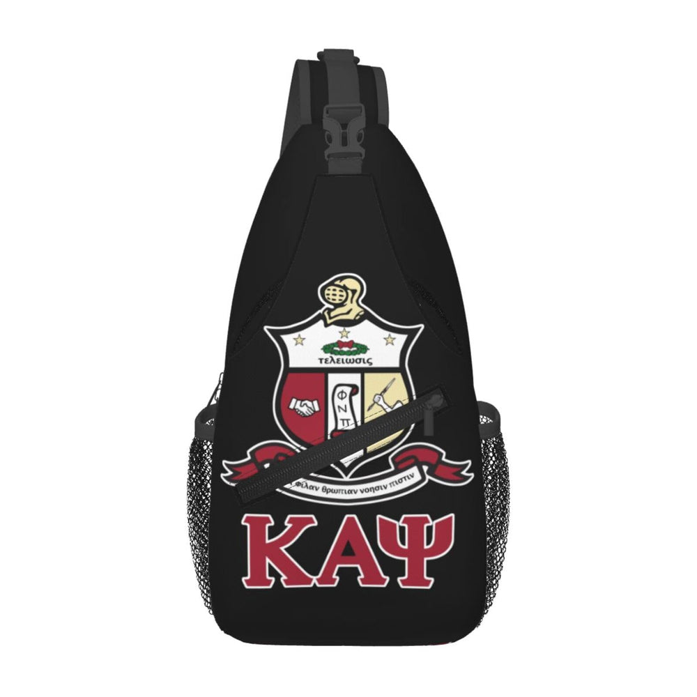 Generic chest bag front view showing zipped compartments and organized storage benefit