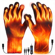 Generic heated gloves front view showing slim fit and full-finger coverage for warmth