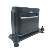 Generic SkyTrak+ front view in protective shield stand showing secure fit and stability