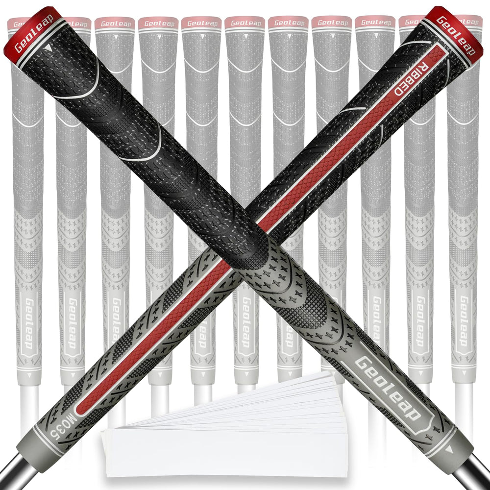 Geoleap front packaging showing all 13 grips and included tapes for easy set replacement