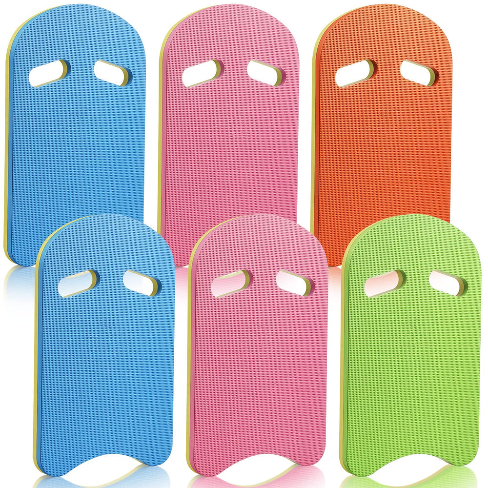 Geosar front view of six colorful kickboards showing bundle and organization benefit