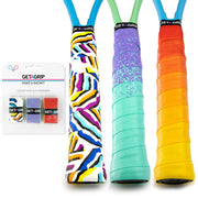 Get A Grip front pack showing three overgrips and branding for quick replacement