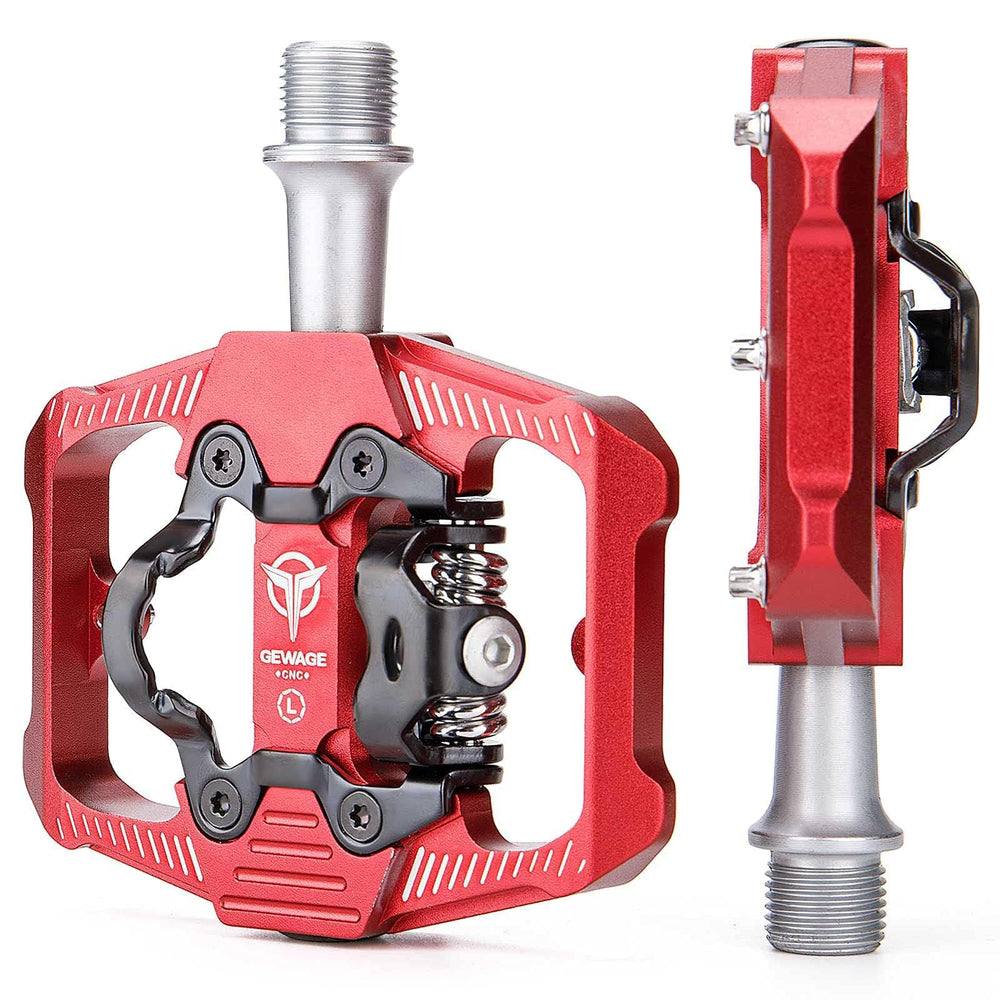 GEWAGE front view red pedal showing dual-sided design and sturdy platform benefit