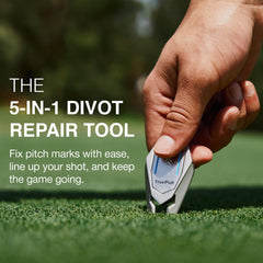 Ghost Golf close-up of prongs highlighting precise turf repair and lasting strength