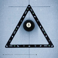 Ghost MagicRack 8-ball template close-up demonstrating precise ball placement