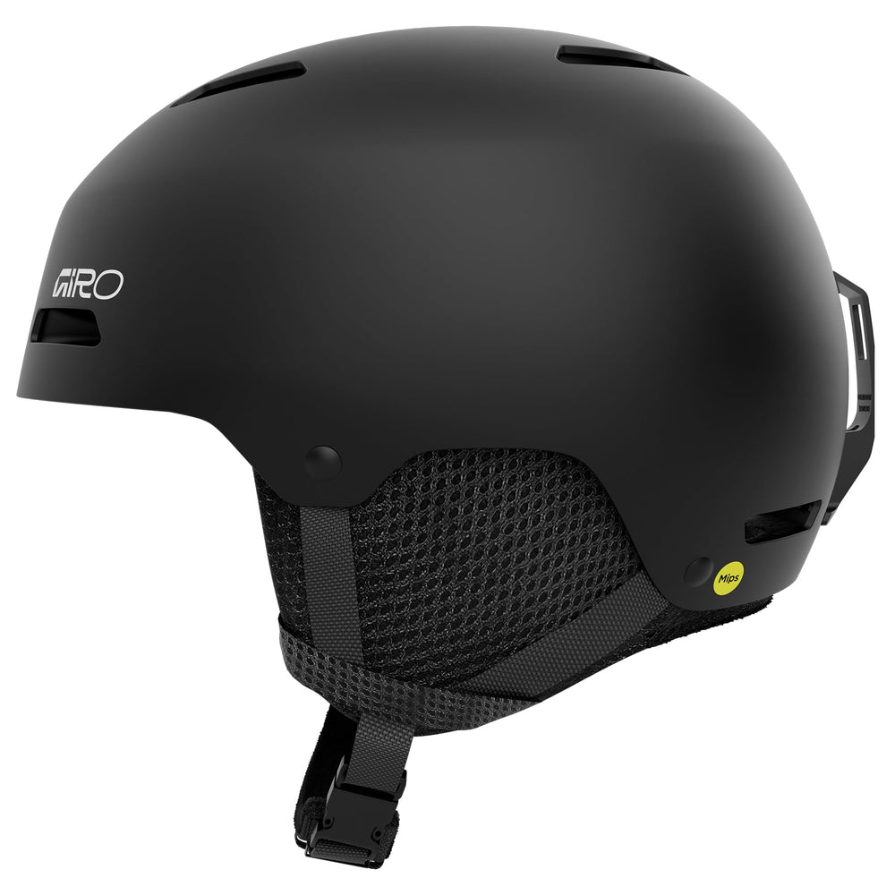 Giro Crue MIPS front view showing matte black shell and secure fit benefit