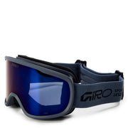 Giro Cruz front view showing indigo blue stacked frame and wide field of view benefit