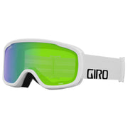 Giro front profile white strap showing clean fit and wide view benefit