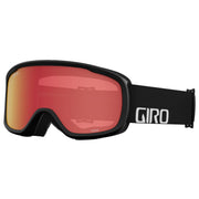 Giro Roam front view showing wide spherical lens and black wordmark strap for clear vision