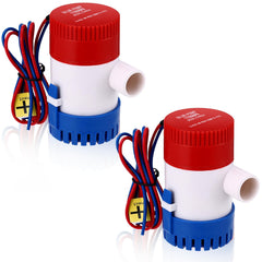 Gisafai front view of both 12V 1100GPH pumps showing compact design and reliable performance