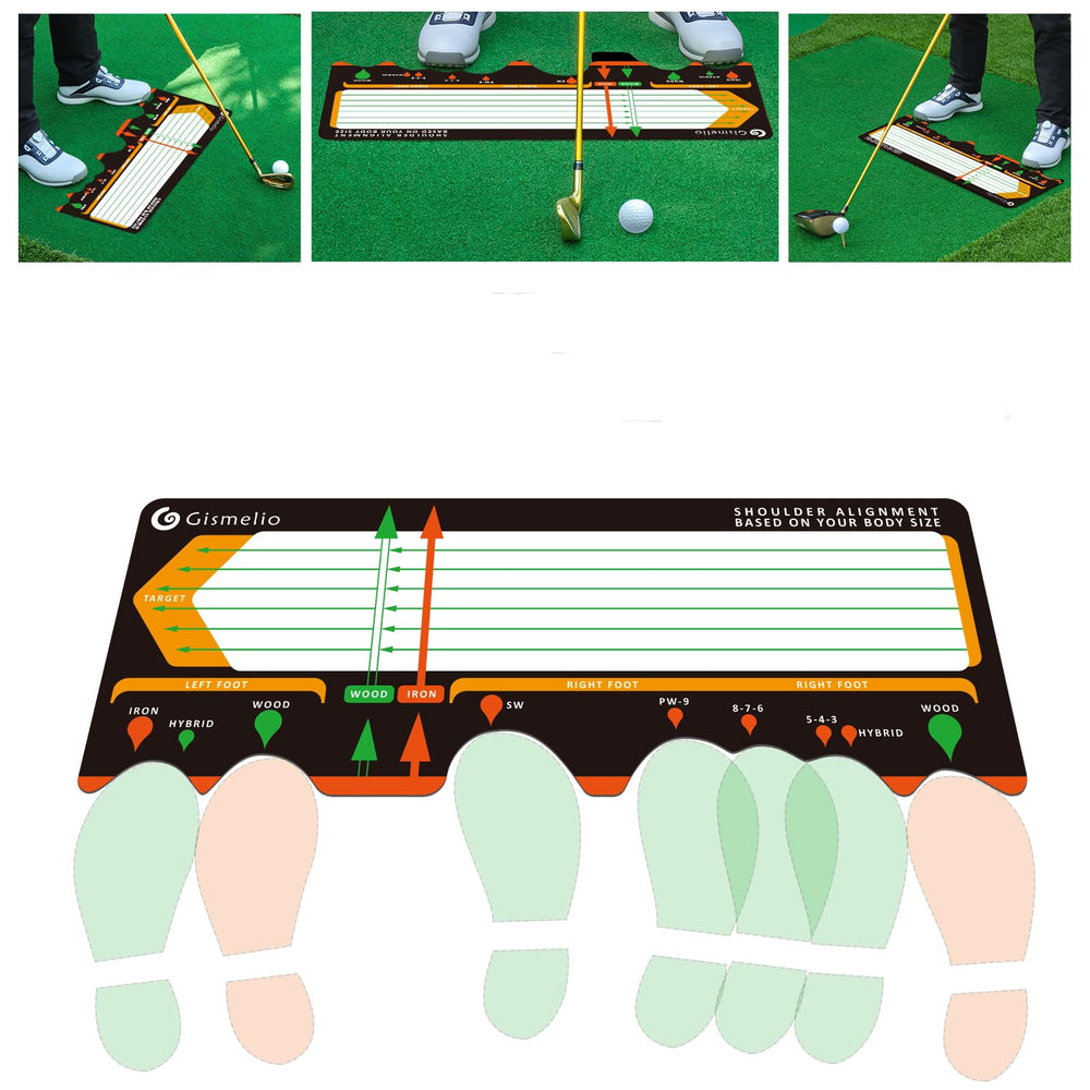 Gismelio front view of stance mat showing alignment guides and consistent setup benefit