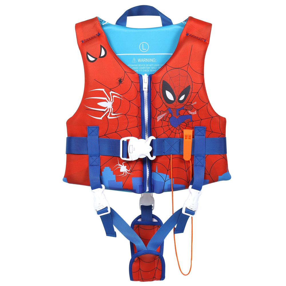 GIVDDAE front view swim vest showing secure buckles and bright colors for visibility