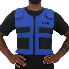 Glacier Tek front view of vest showing pocket layout and fit for fast cooling