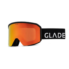 GLADE Mesa front view showing orange black frame and wide field of vision benefit