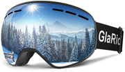 GlaRid front view of black frameless goggles showing wide field of vision benefit