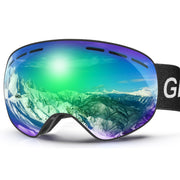 GlaRid front view green goggles showing wide clear vision benefit