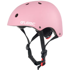 Glerc Warrior helmet front view showing secure fit and bright pink finish for visibility