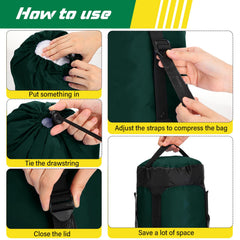 GliCraft compression sacks packed inside a hiking backpack for organized travel
